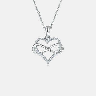 Moissanite 925 Sterling Silver Heart Shape Necklace - Carri's Cache