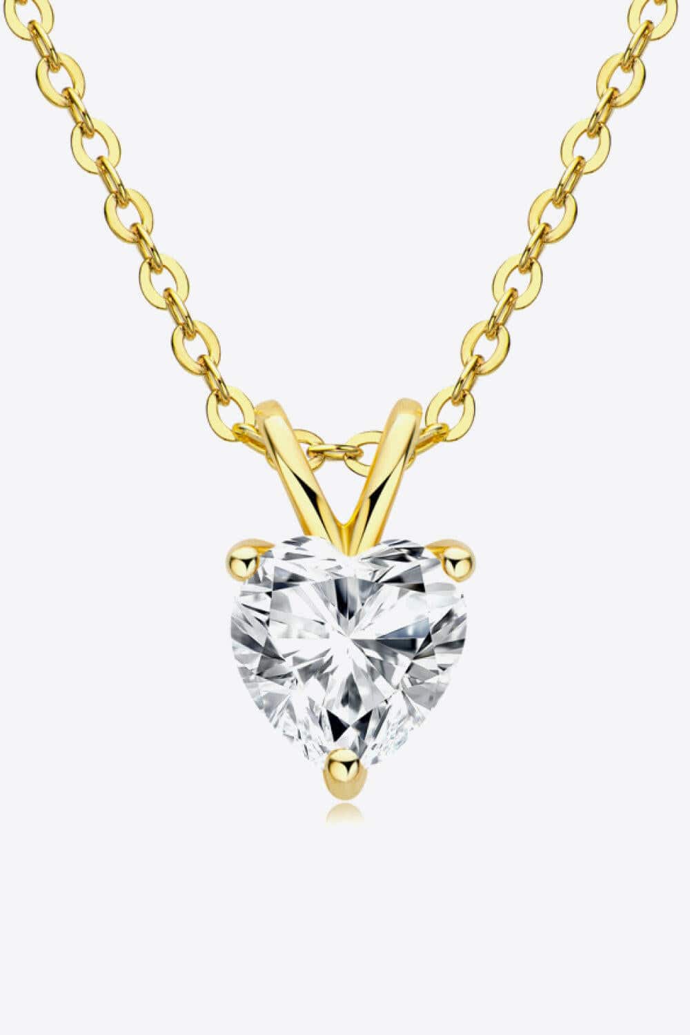 1 Carat Moissanite Heart-Shaped Pendant Necklace.