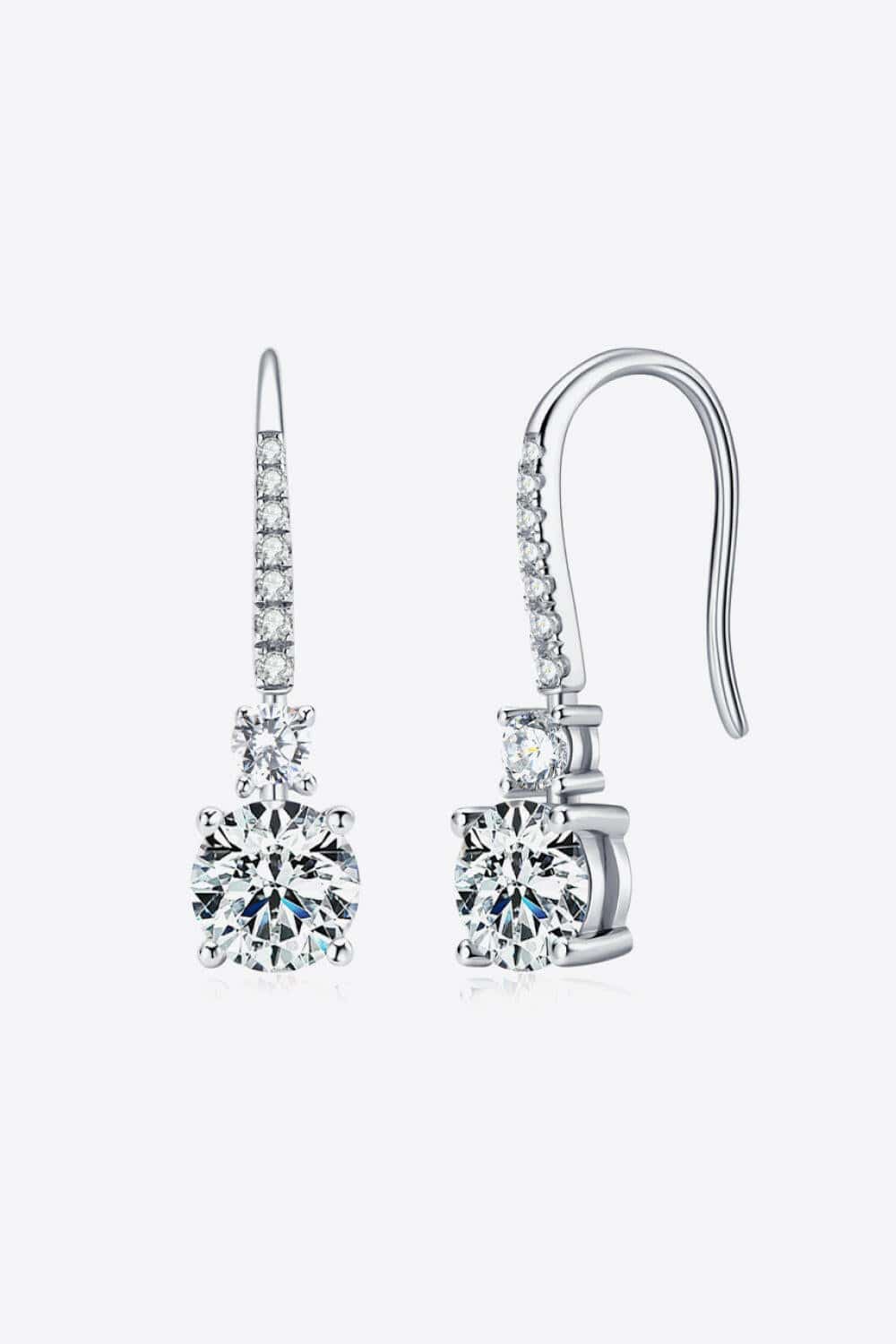 2 Carat Moissanite 925 Sterling Silver Drop Earrings - Carri's Cache