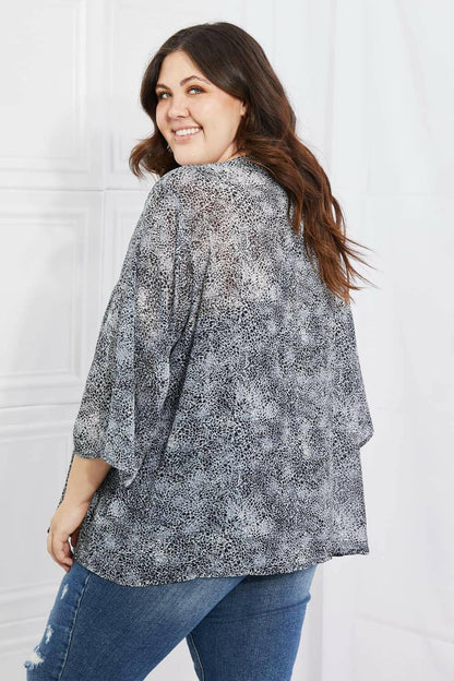 Melody Full Size Snake Print Chiffon Kimono - Carri's Cache