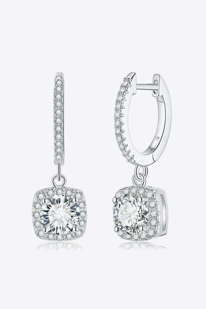 Moissanite Huggie Drop Earrings.