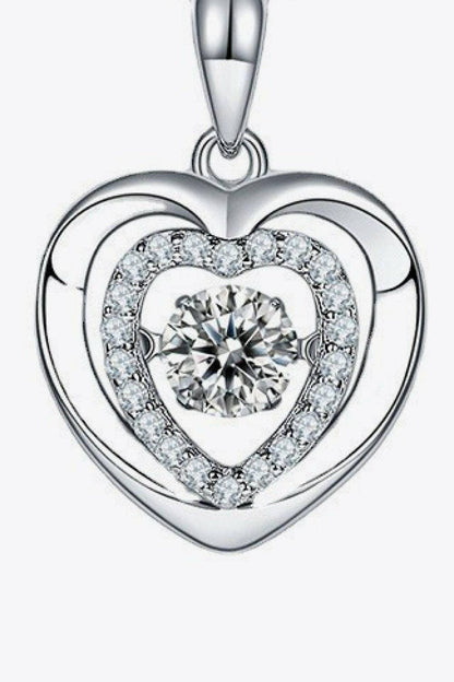 Moissanite Heart Pendant Necklace.