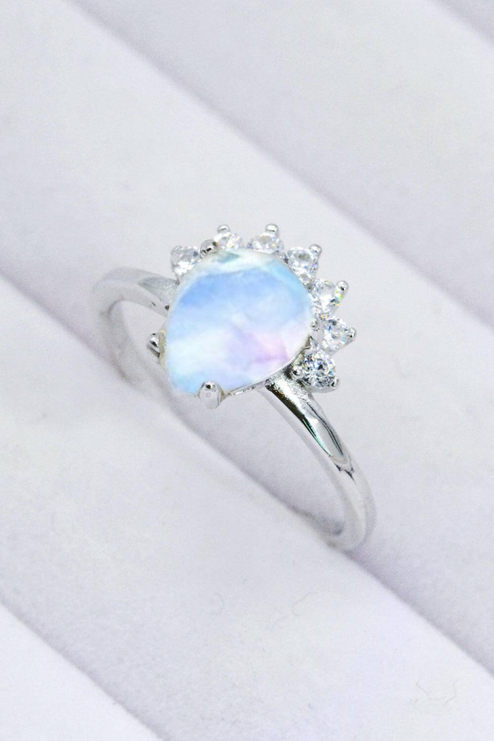 925 Sterling Silver Moonstone Ring.