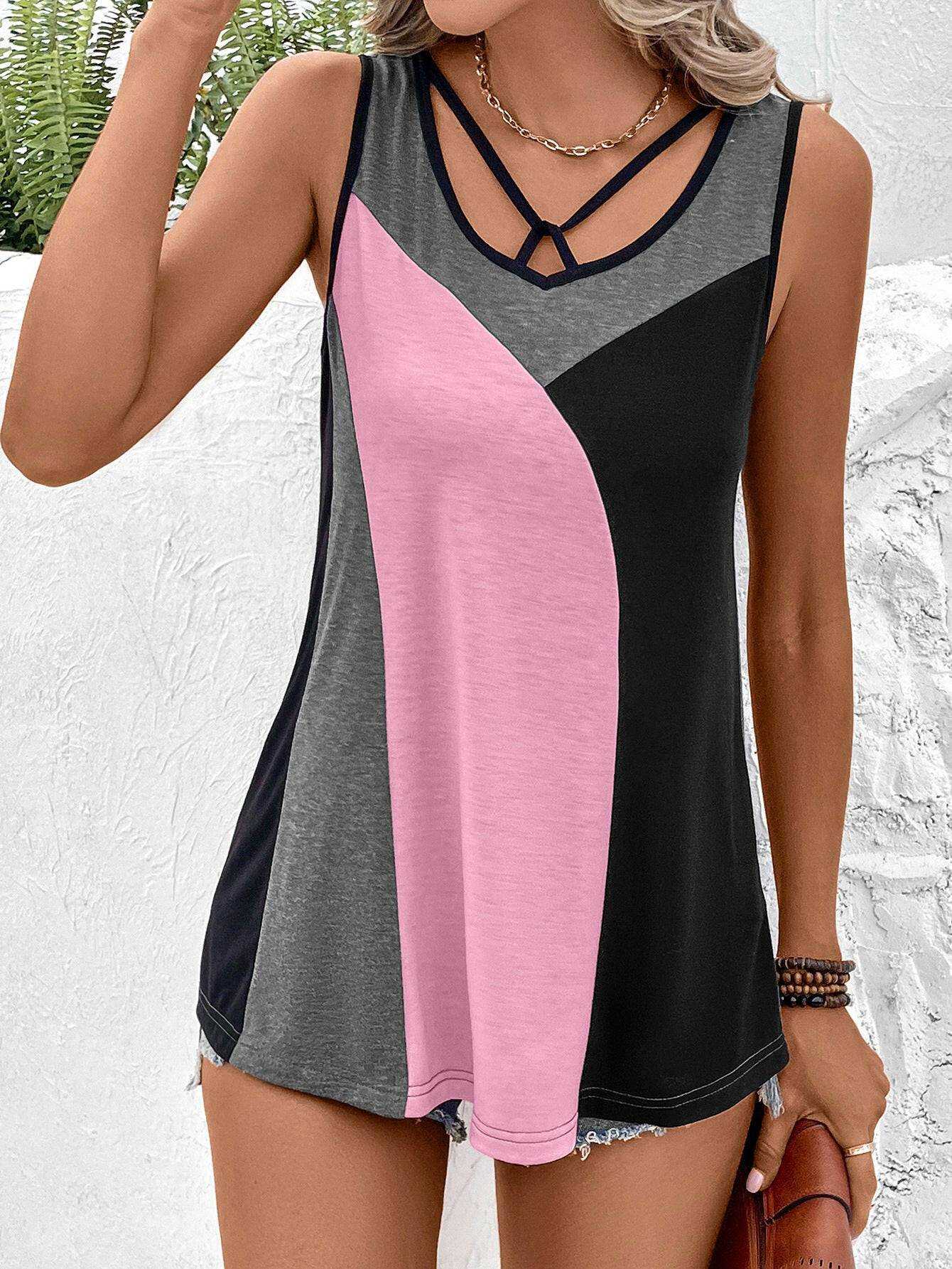 Color Block Tank Top - Carri's Cache