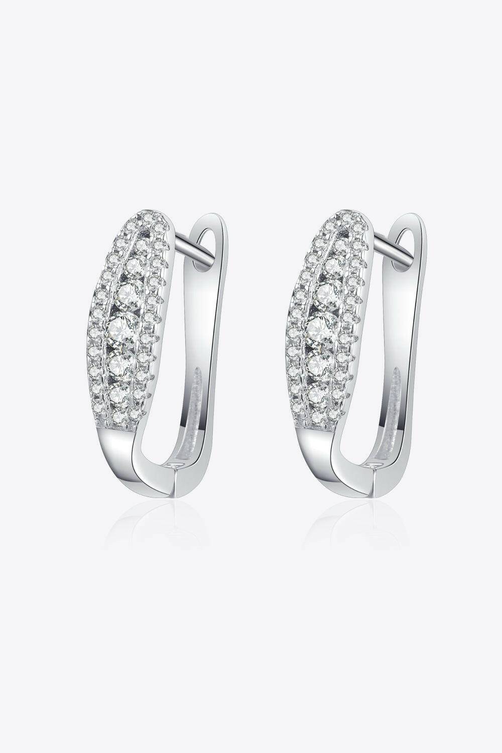 Moissanite Rhodium-Plated Earrings - Carri's Cache