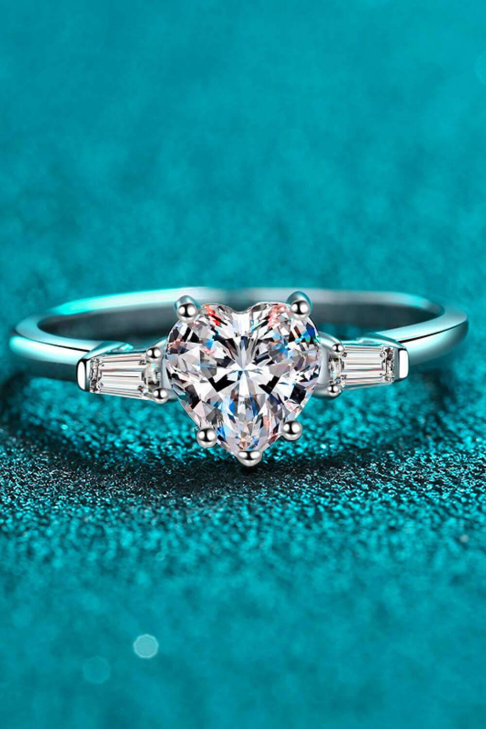 1.2 Carat Moissanite Heart Ring - Carri's Cache