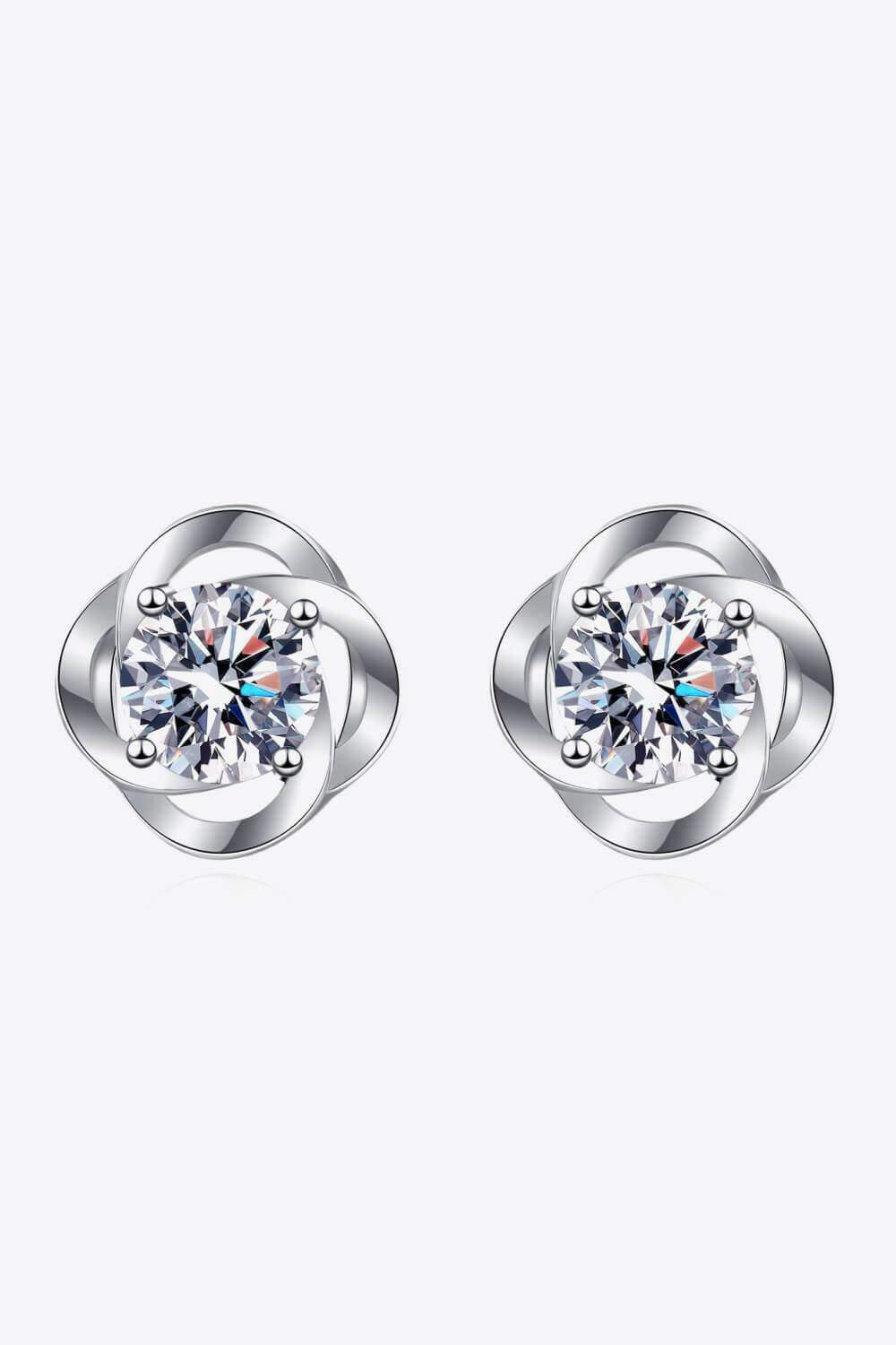 It's Your Day Moissanite Rhodium-Plated Stud Earrings - Carri's Cache