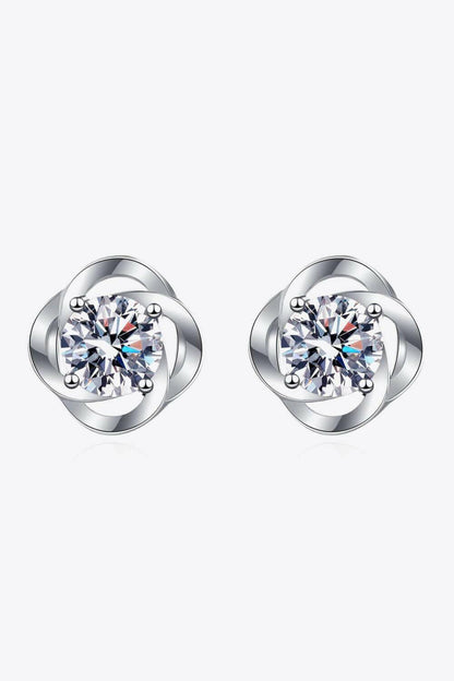 It's Your Day Moissanite Rhodium-Plated Stud Earrings - Carri's Cache