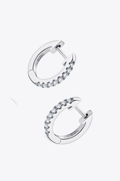 Moissanite 925 Sterling Silver Huggie Earrings - Carri's Cache