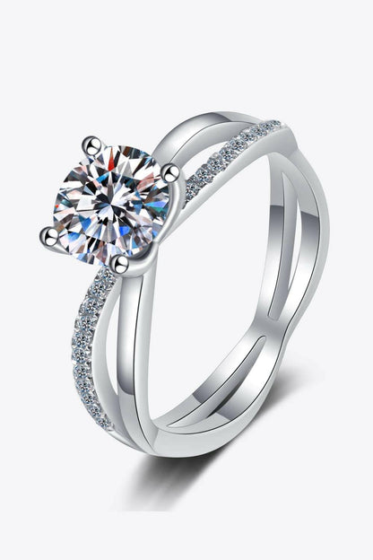 Moissanite Crisscross Split Shank Ring - Carri's Cache