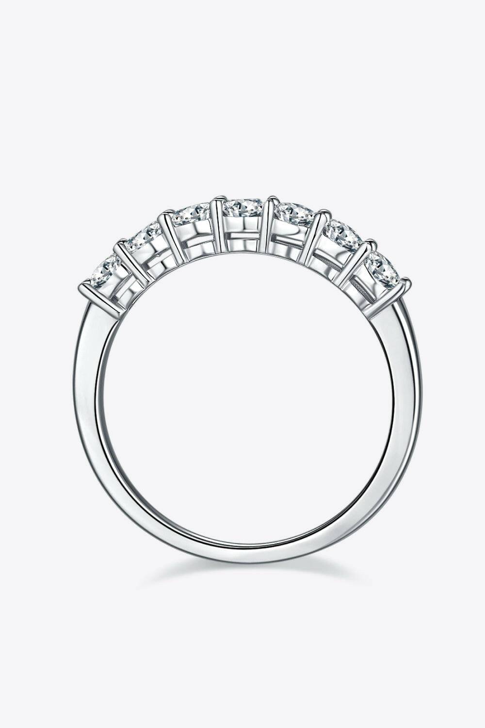 Moissanite Platinum-Plated Half-Eternity Ring - Carri's Cache