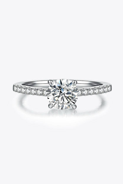 Moissanite 925 Sterling Silver Side Stone Ring - Carri's Cache