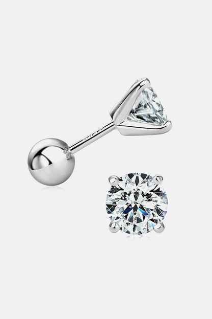 2 Carat Moissanite 925 Sterling Silver Stud Earrings - Carri's Cache