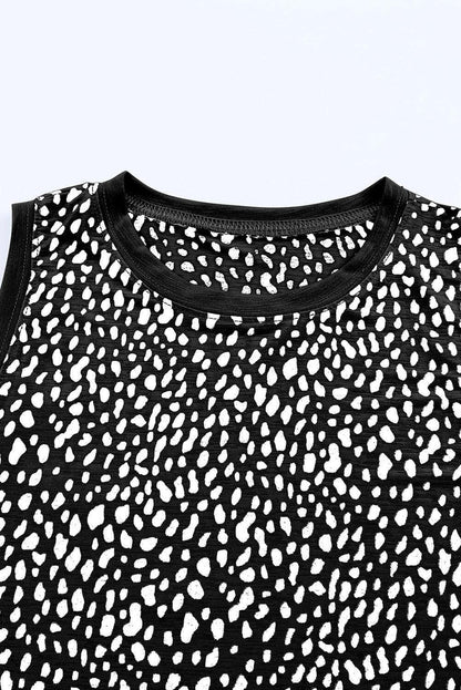 Printed Round Neck Tank - Carri's Cache