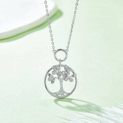 Moissanite 925 Sterling Silver Tree Of Life Pendant Necklace - Carri's Cache