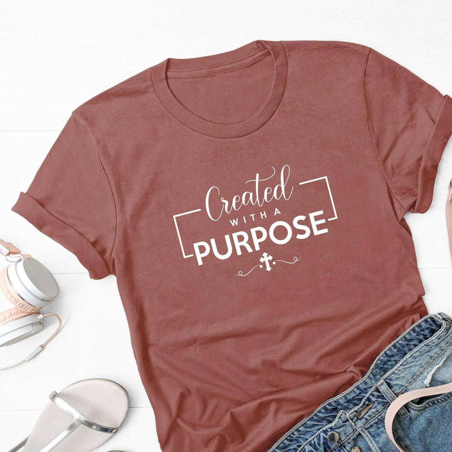 Created With A Purpose, Christian Tee - Carri's Cache