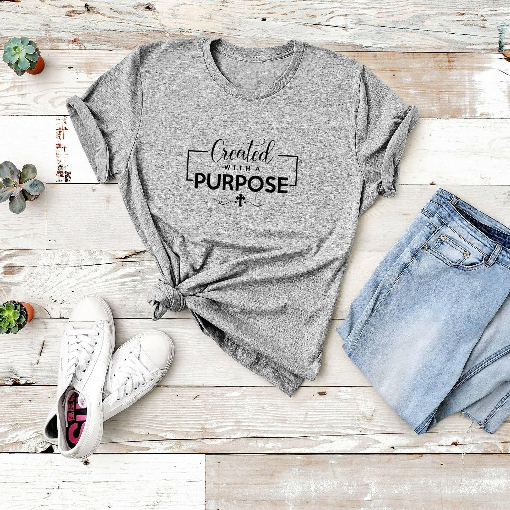 Created With A Purpose, Christian Tee - Carri's Cache