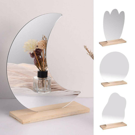 Cute Frameless Mirrors With Wooden Stand - Carri's Cache