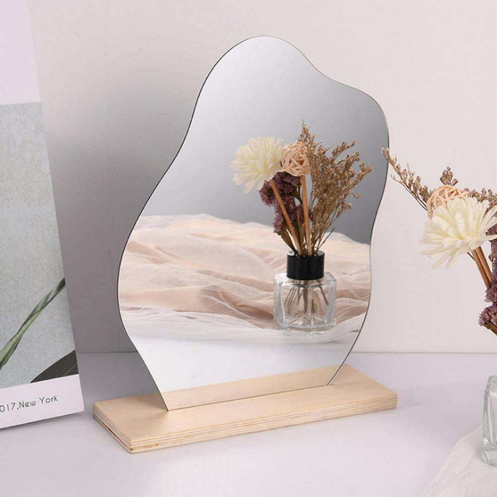 Cute Frameless Mirrors With Wooden Stand - Carri's Cache