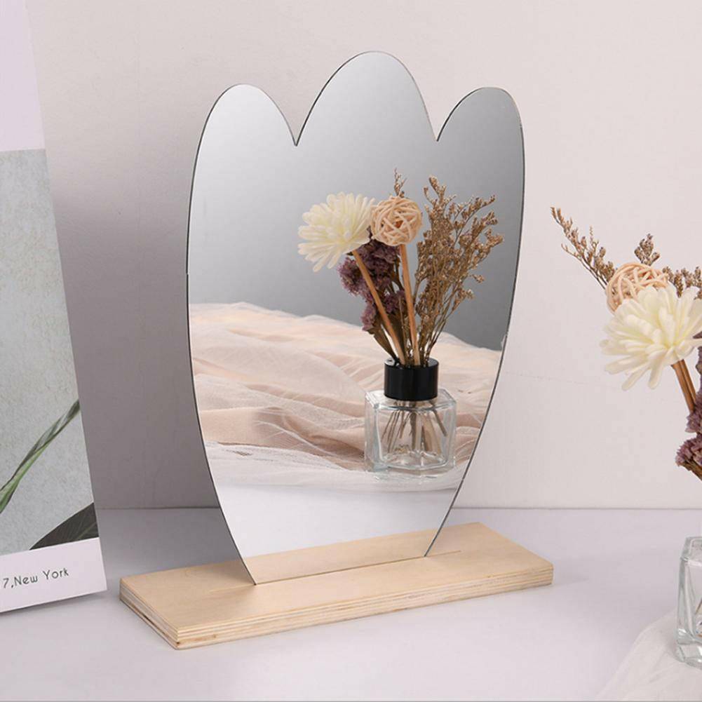 Cute Frameless Mirrors With Wooden Stand - Carri's Cache