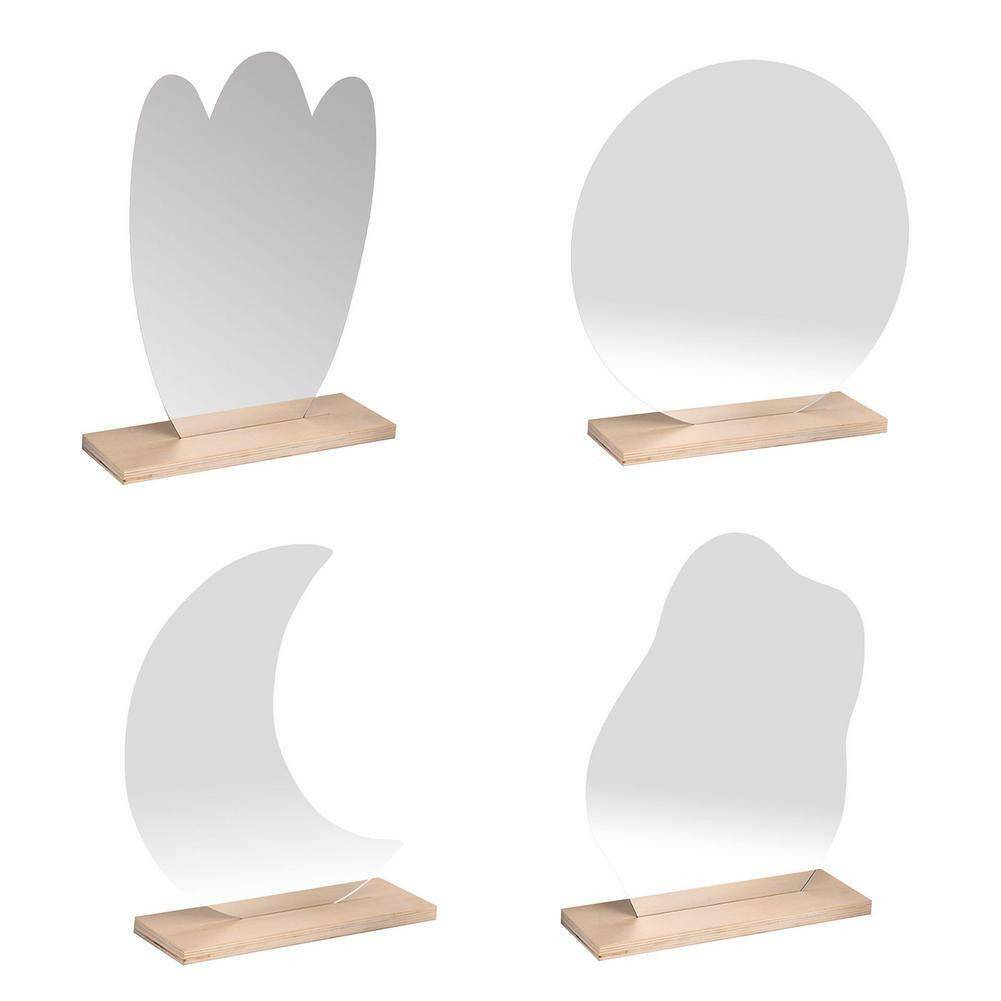 Cute Frameless Mirrors With Wooden Stand - Carri's Cache