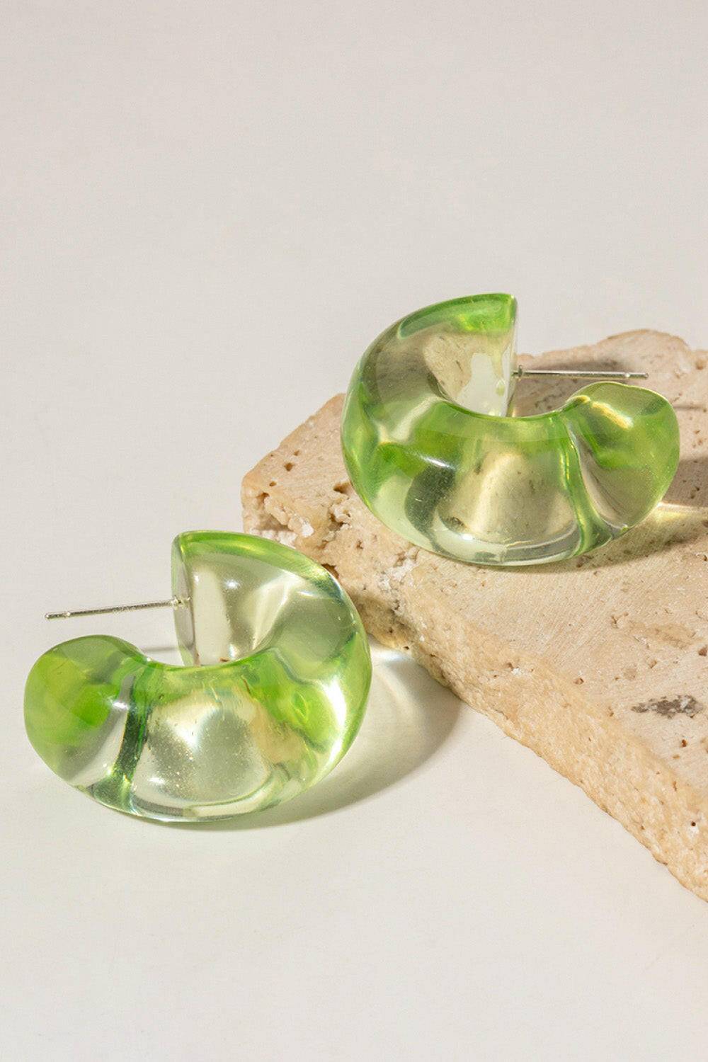 Resin C-Hoop Earrings - Carri's Cache