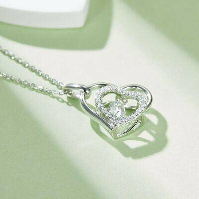 Moissanite 925 Sterling Silver Heart Necklace - Carri's Cache