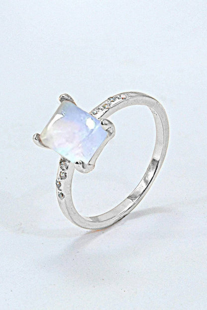 Square Moonstone Ring.