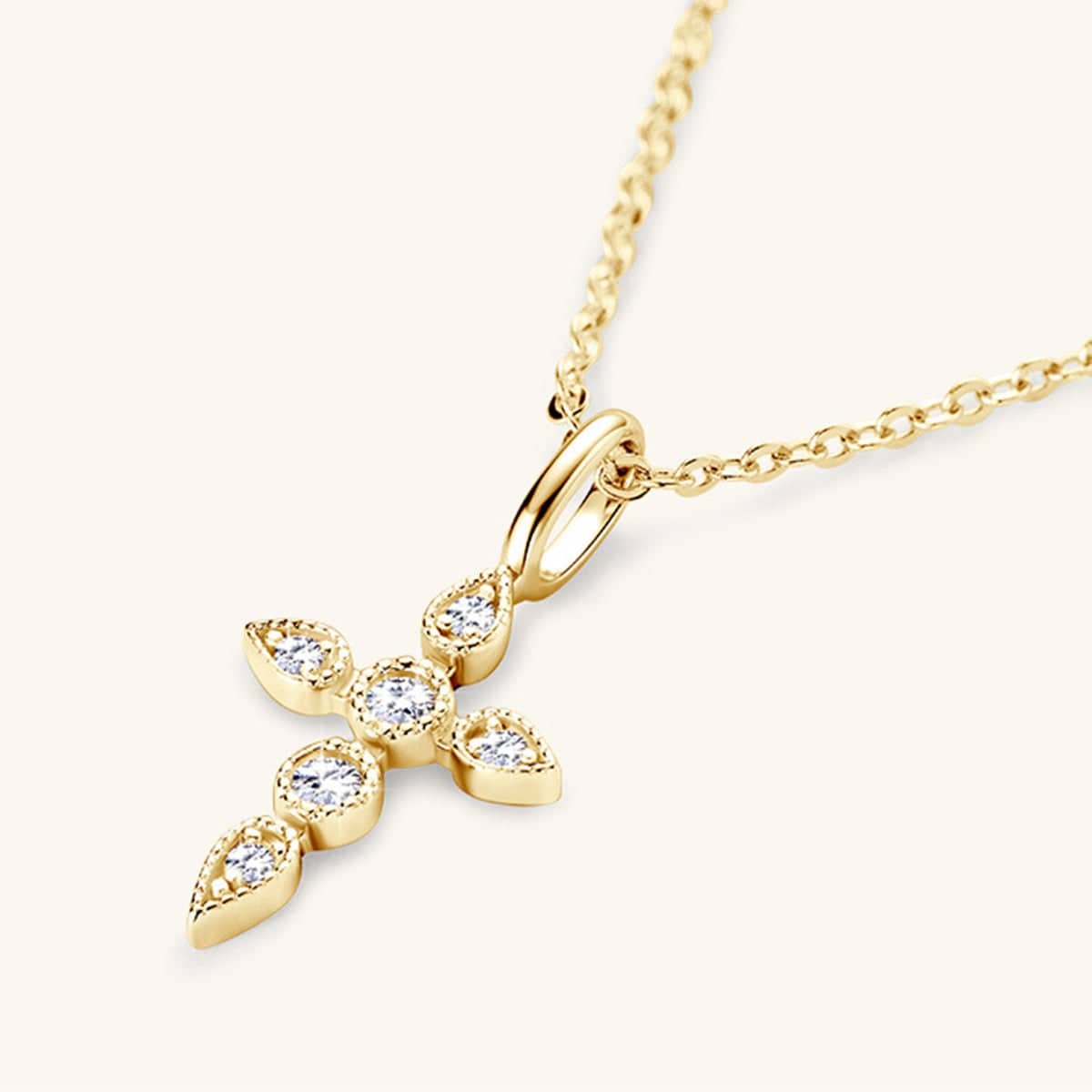 925 Sterling Silver Moissanite Cross Pendant Necklace - Carri's Cache