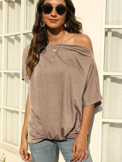 One Shoulder Short Sleeve T-Shirt - Carri's Cache