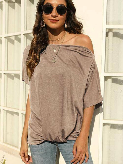 One Shoulder Short Sleeve T-Shirt - Carri's Cache