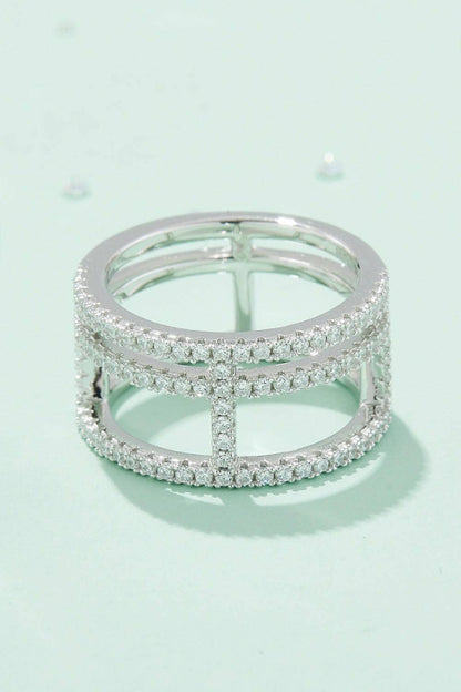 Moissanite Cutout Wide Ring - Carri's Cache