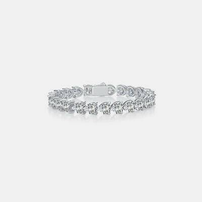 24 Carat Moissanite 925 Sterling Silver Heart Bracelet - Carri's Cache