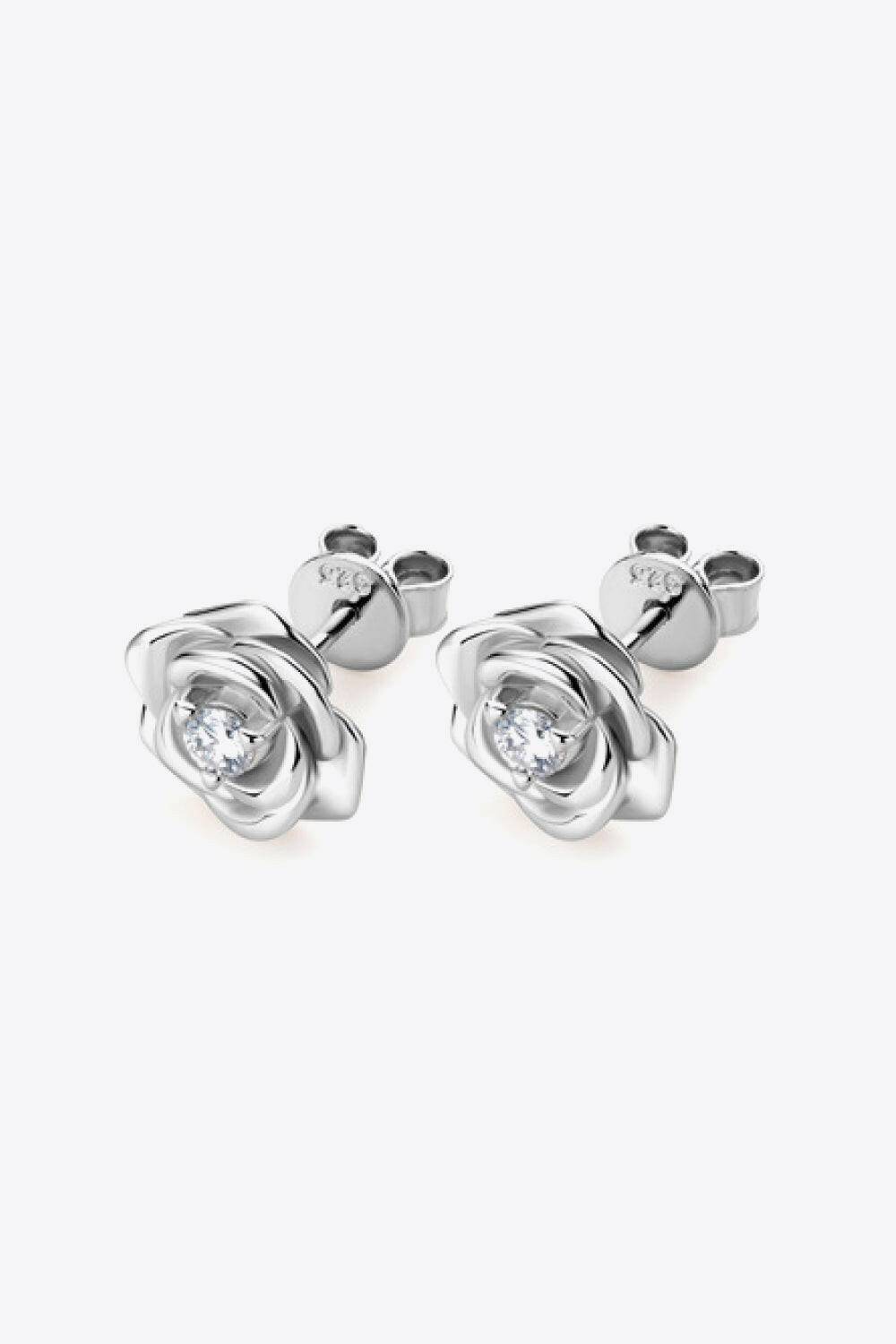 Moissanite Flower 925 Sterling Silver Earrings.