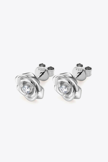 Moissanite Flower 925 Sterling Silver Earrings.