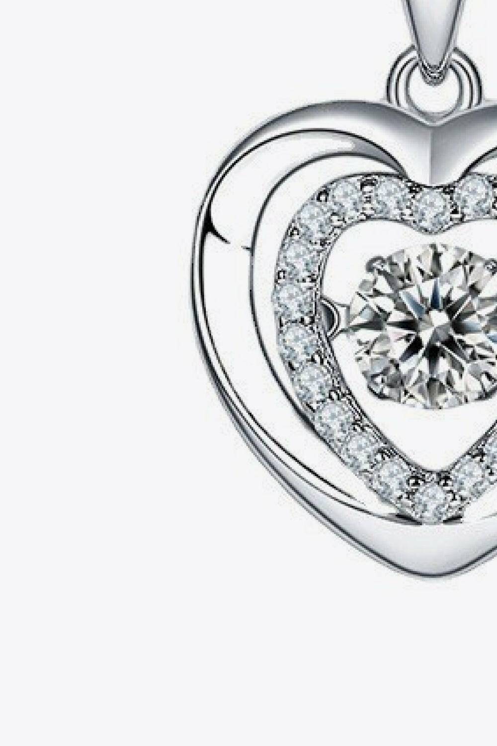 Moissanite Heart Pendant Necklace.