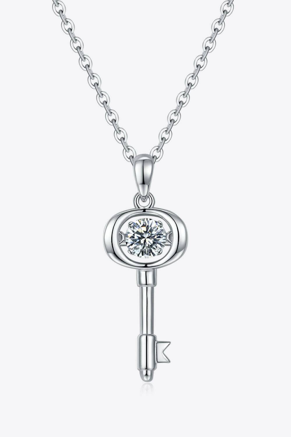 Moissanite Key Pendant Necklace - Carri's Cache