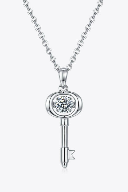 Moissanite Key Pendant Necklace - Carri's Cache