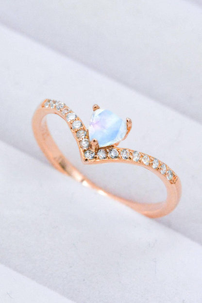 Moonstone Heart-Shaped Ring.