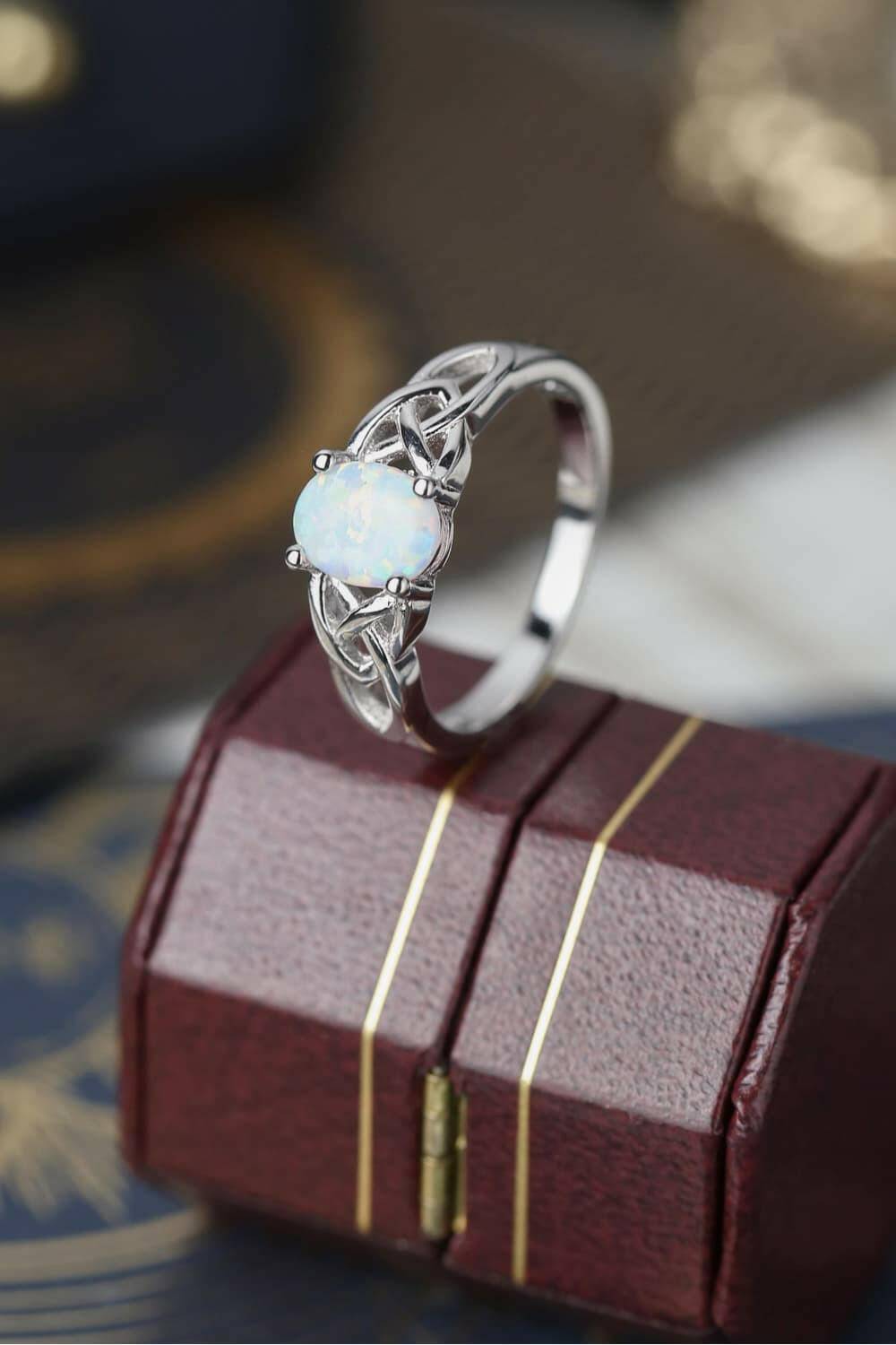 Crisscross 4-Prong Opal Ring.