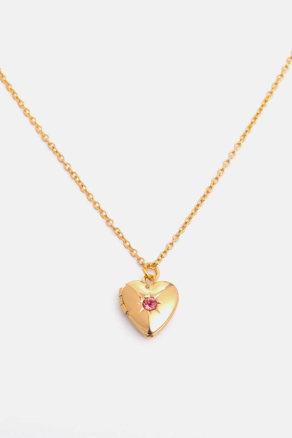 Zircon Heart Shape 14K Gold-Plated Pendant Necklace - Carri's Cache