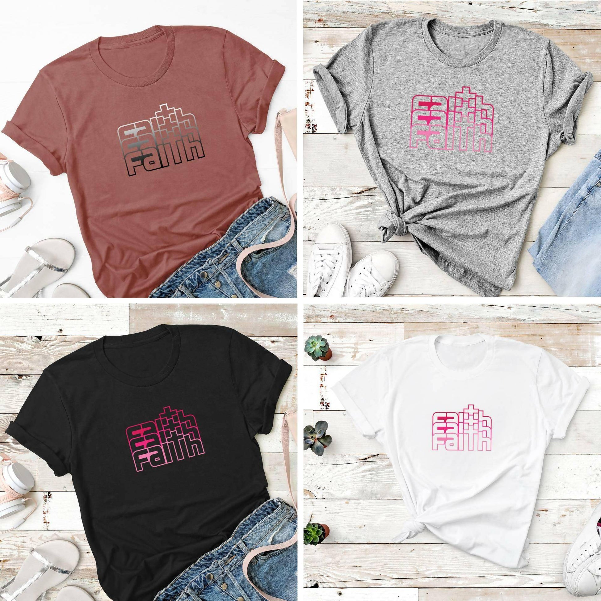 Faith Faith Faith, Christian Unisex T-Shirts - Carri's Cache