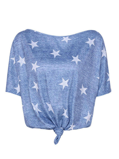 Star Print Short Sleeve T-Shirt - Carri's Cache