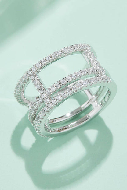 Moissanite Cutout Wide Ring - Carri's Cache