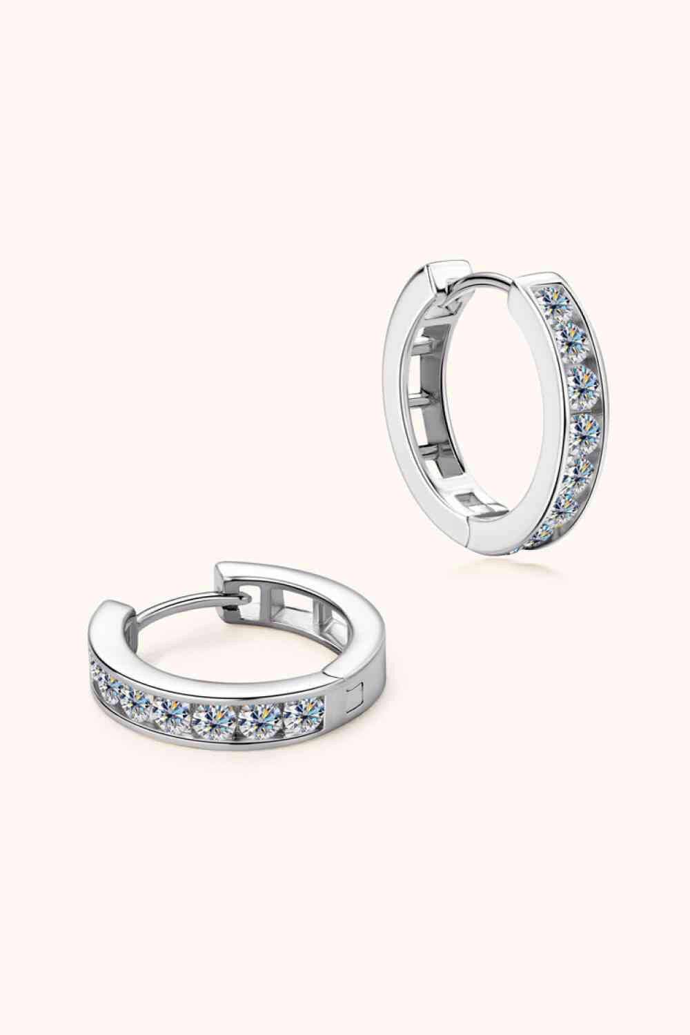 Moissanite 925 Sterling Silver Huggie Earrings - Carri's Cache