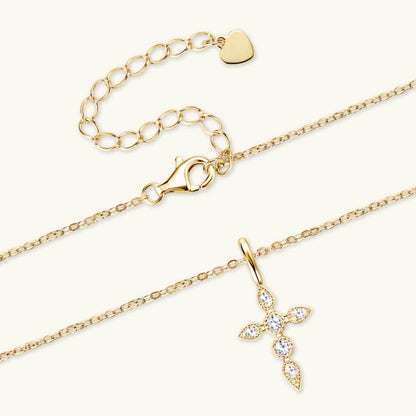 925 Sterling Silver Moissanite Cross Pendant Necklace - Carri's Cache