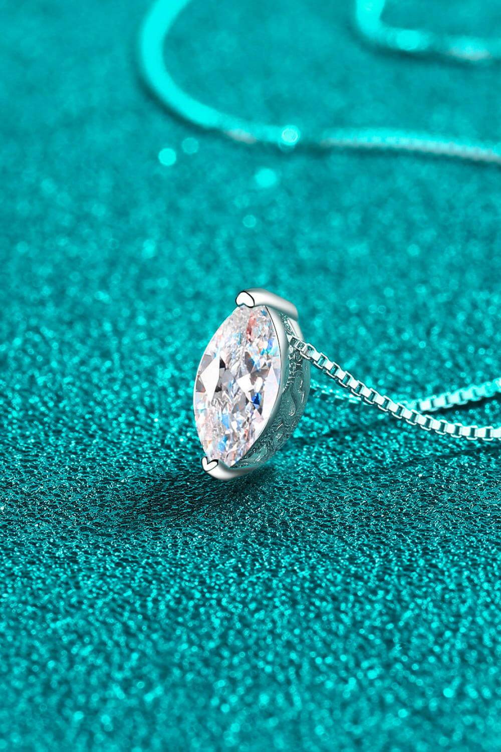 Sterling Silver Necklace Moissanite - Carri's Cache