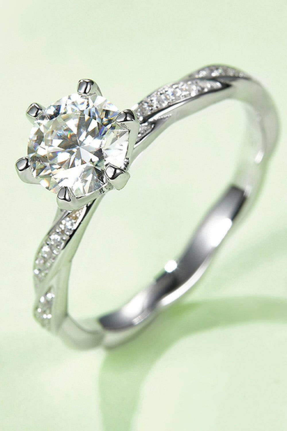 Lovely Moissanite 925 Sterling Silver Ring - Carri's Cache