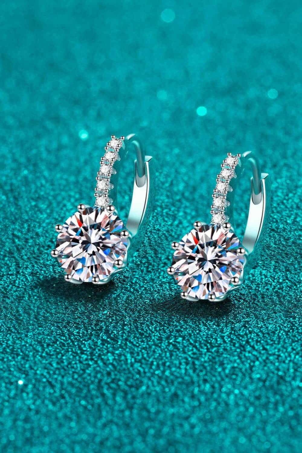 4 Carat Moissanite 925 Sterling Silver Earrings - Carri's Cache