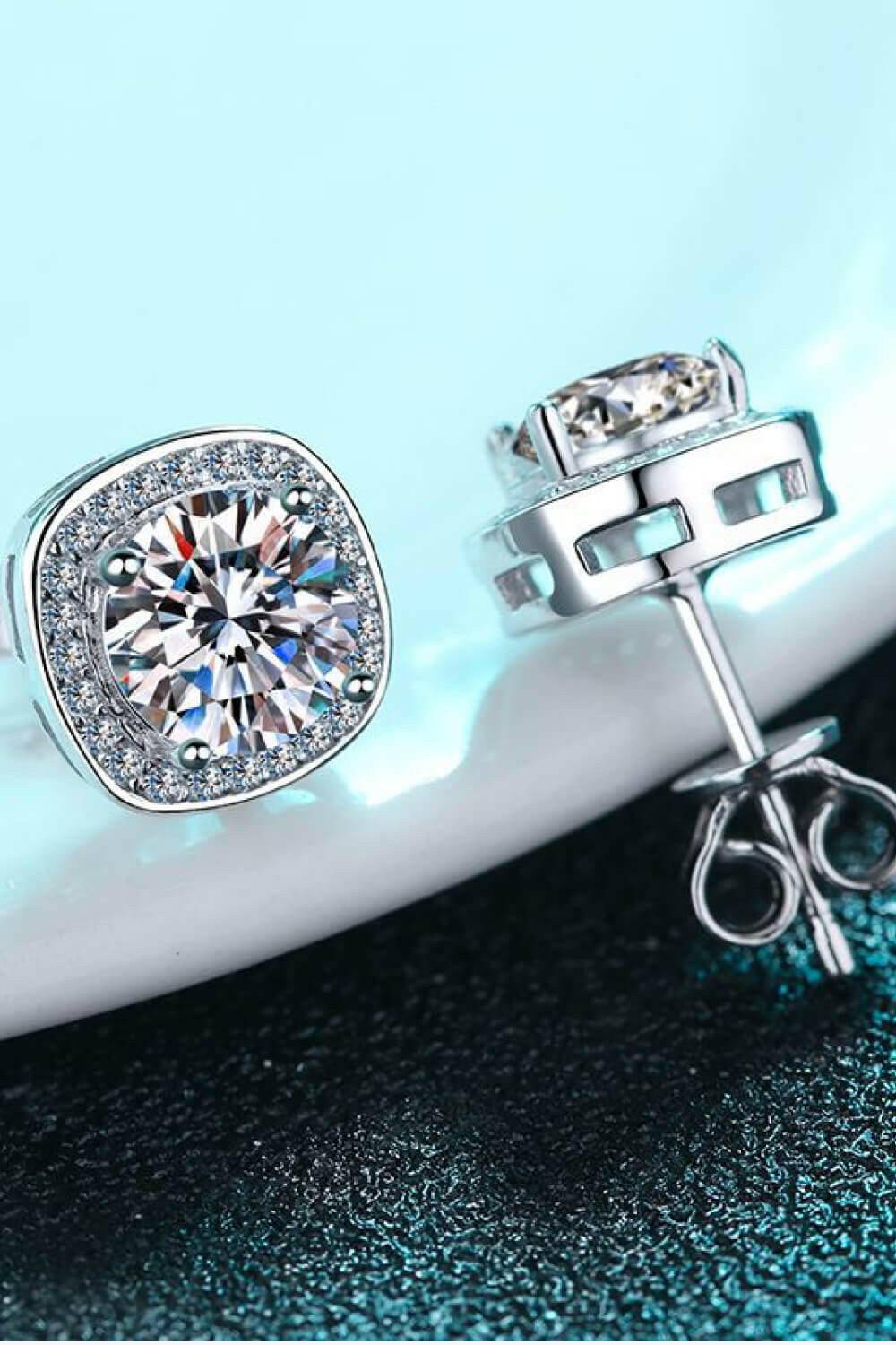 Let Me Love You 1 Carat Moissanite Stud Earrings.